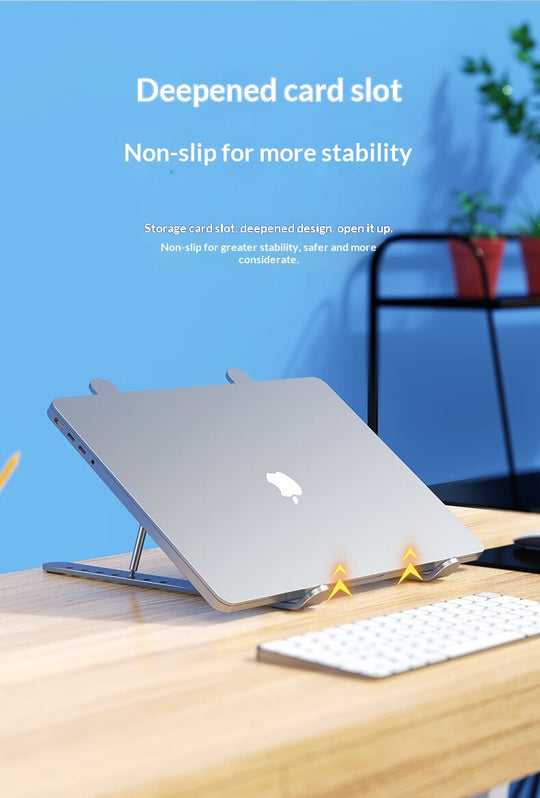 New Laptop Stand With Adjustable And Foldable Height, Aluminum Alloy Bracket With Cooling Fan