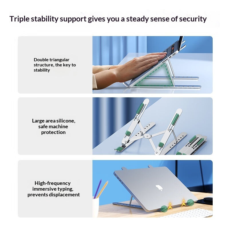 New Laptop Stand With Adjustable And Foldable Height, Aluminum Alloy Bracket With Cooling Fan