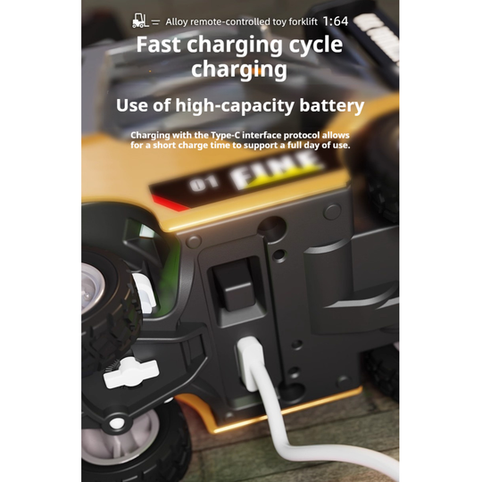 MicroFleet™ | 1:64 RC Forklift with Type-C Charging 🏗️