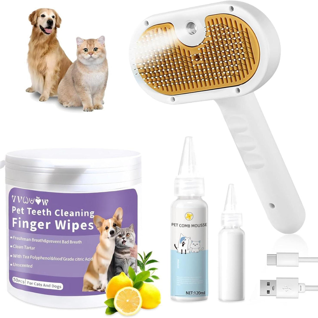 3-in-1 Pet Spa Grooming Kit 🐾🛁👂🦷 – Steam, Clean & Massage! (USA ONLY)