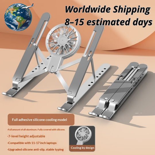 New Laptop Stand With Adjustable And Foldable Height, Aluminum Alloy Bracket With Cooling Fan