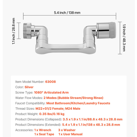 AquaFlex™ | 1080° Robotic Faucet Extender 🚀 (USA only)