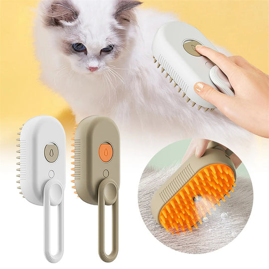 AquaGlow™ 3-in-1 Pet Steam Brush 💨