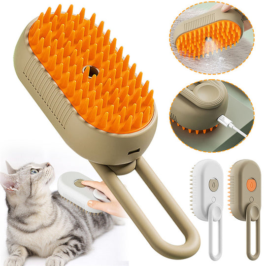 AquaGlow™ 3-in-1 Pet Steam Brush 💨