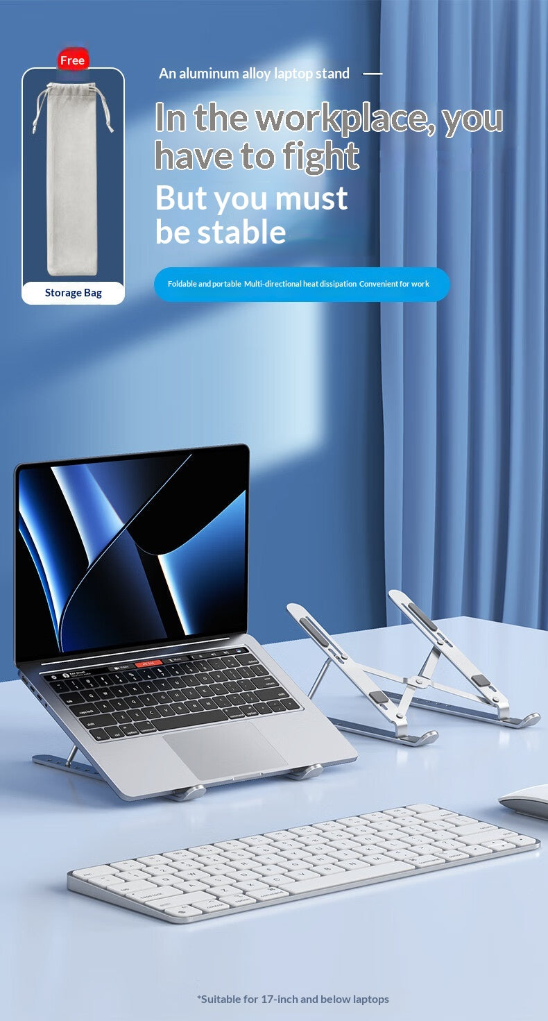 New Laptop Stand With Adjustable And Foldable Height, Aluminum Alloy Bracket With Cooling Fan