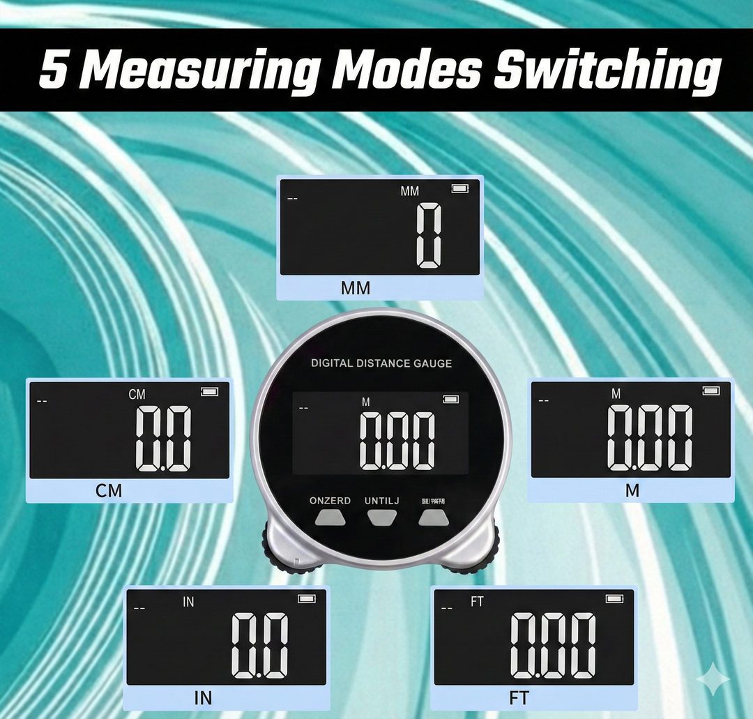 Smart Digital Electronic Ruler - Rolling Tape Measure for Curves, Irregular Surfaces & Straight Lines with LCD Display