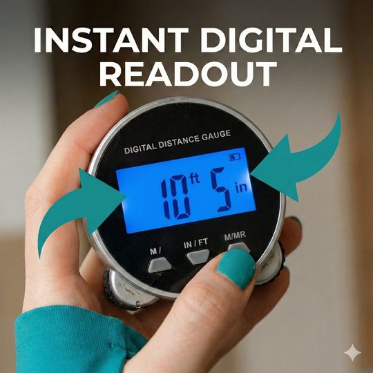 Smart Digital Electronic Ruler - Rolling Tape Measure for Curves, Irregular Surfaces & Straight Lines with LCD Display