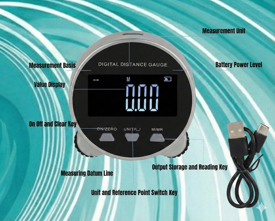Smart Digital Electronic Ruler - Rolling Tape Measure for Curves, Irregular Surfaces & Straight Lines with LCD Display