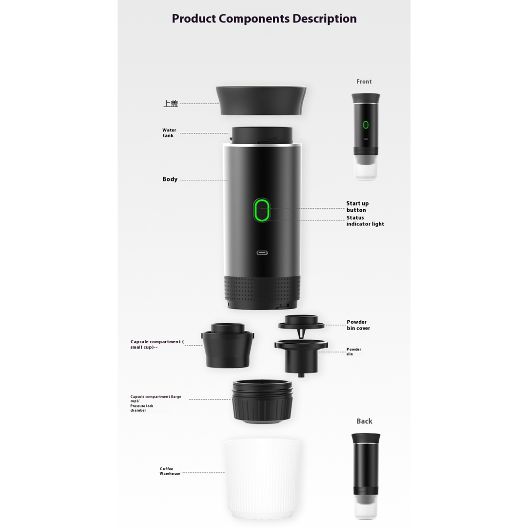 BrewMaster™ Go | All-in-One Portable Espresso Maker ☕