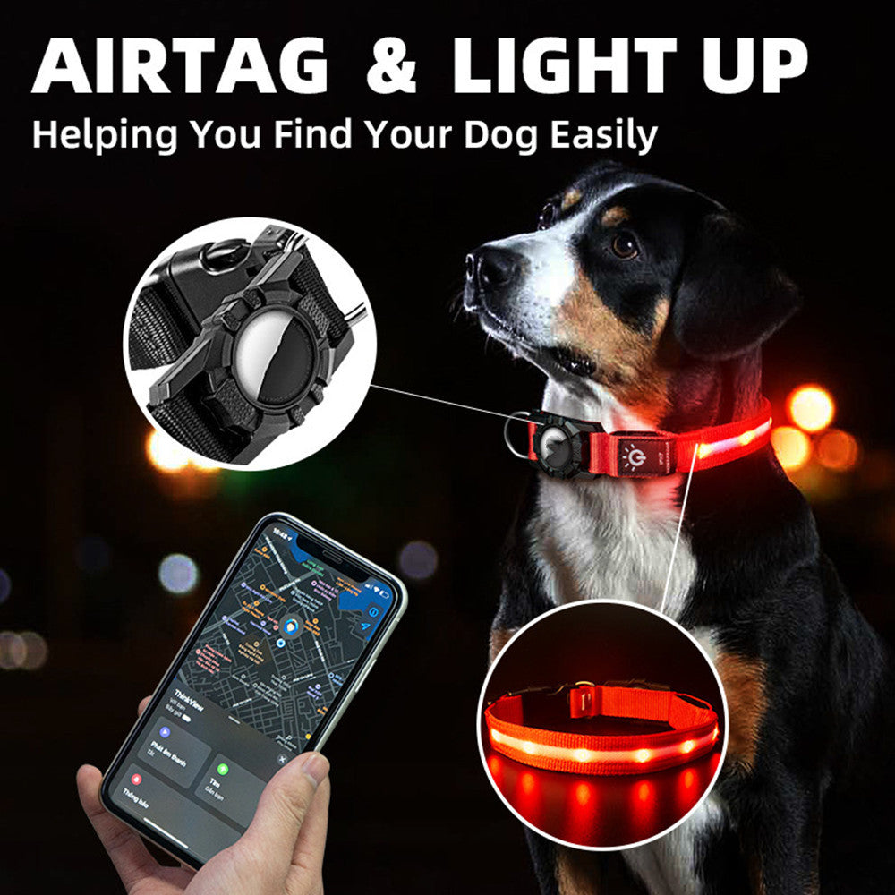 GuardianGlow™ | The Ultimate LED AirTag Dog Collar 🐾💡
