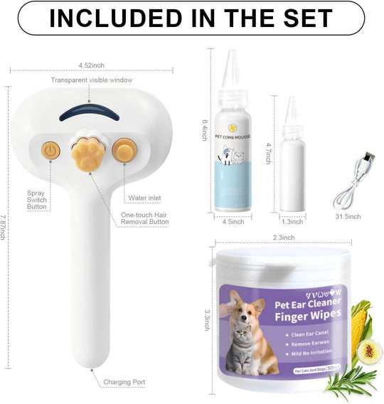 3-in-1 Pet Spa Grooming Kit 🐾🛁👂🦷 – Steam, Clean & Massage! (USA ONLY)