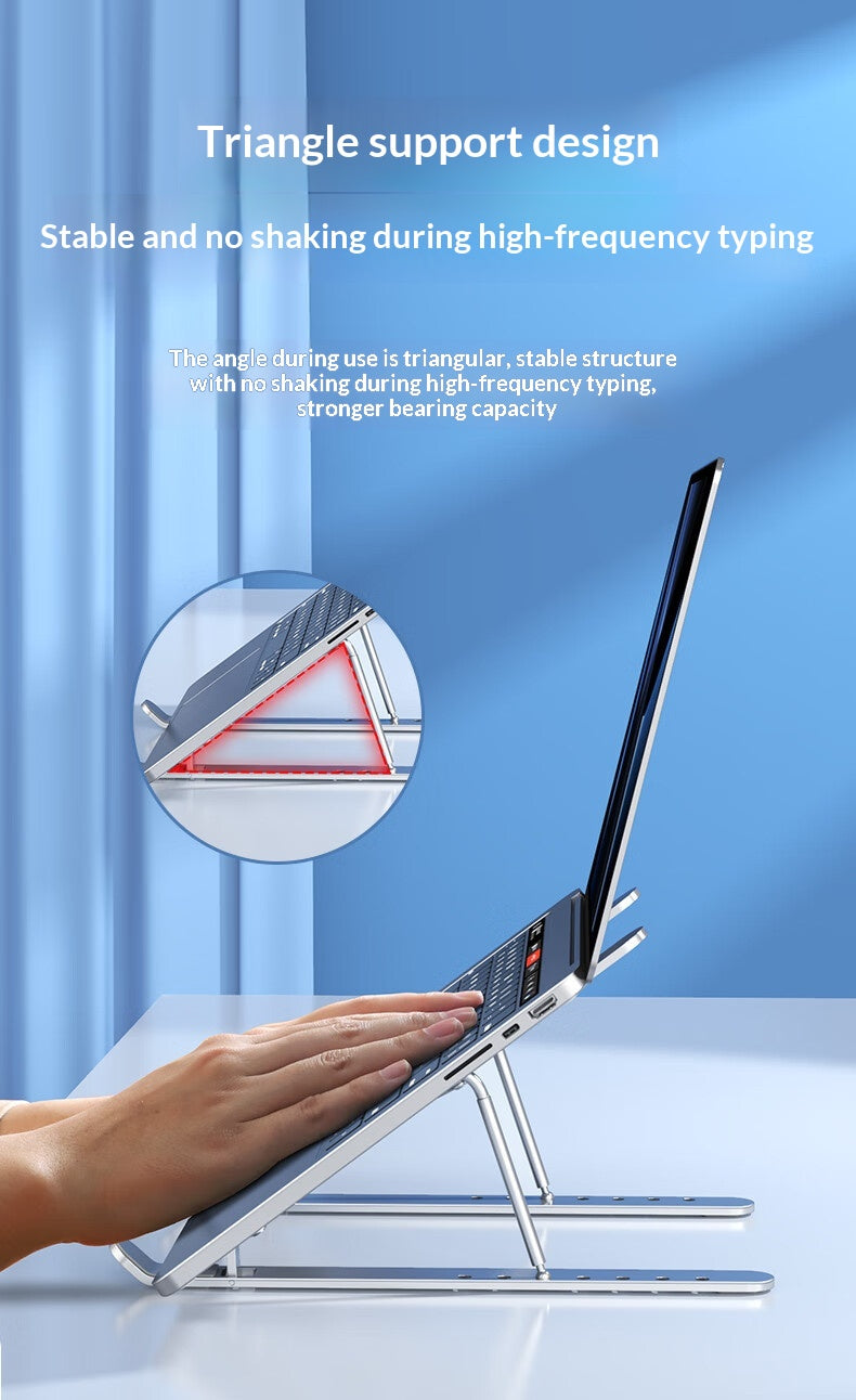 New Laptop Stand With Adjustable And Foldable Height, Aluminum Alloy Bracket With Cooling Fan