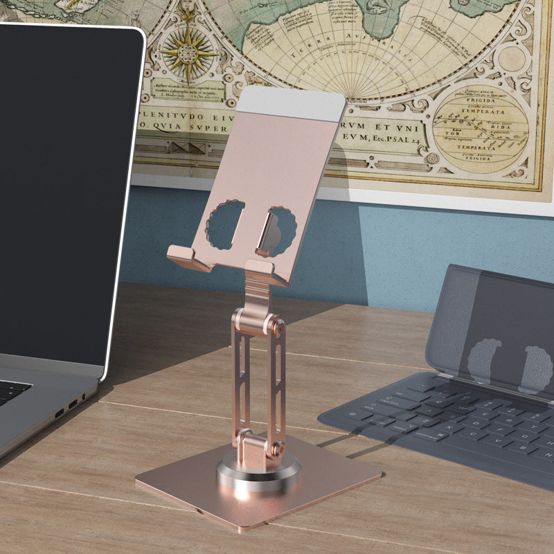 360-Degree Rotating Aluminum Phone Stand - Foldable Desktop Holder for Smartphones & Tablets