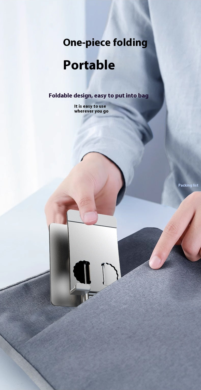 360-Degree Rotating Aluminum Phone Stand - Foldable Desktop Holder for Smartphones & Tablets