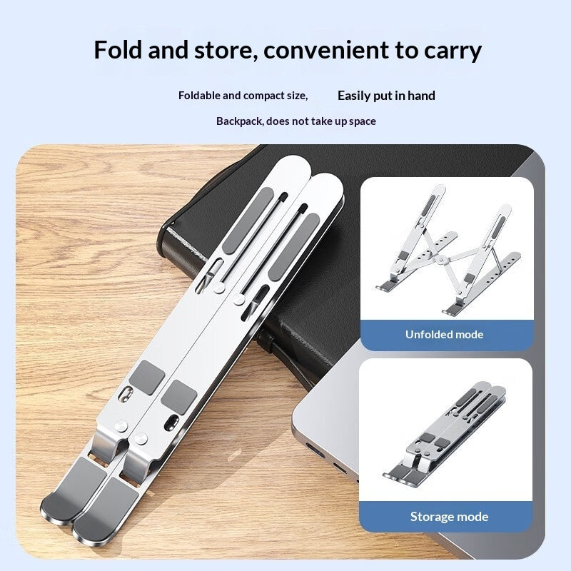 New Laptop Stand With Adjustable And Foldable Height, Aluminum Alloy Bracket With Cooling Fan