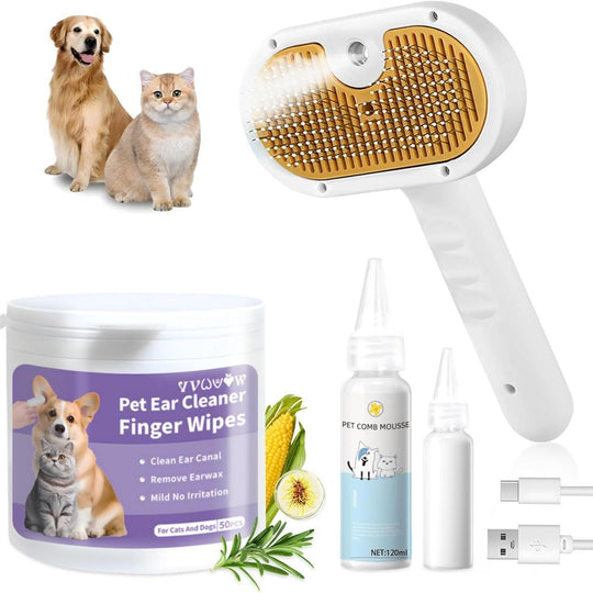 3-in-1 Pet Spa Grooming Kit 🐾🛁👂🦷 – Steam, Clean & Massage! (USA ONLY)